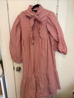 Sister Jane Dusty Pink Peggy Bow Midi Dress